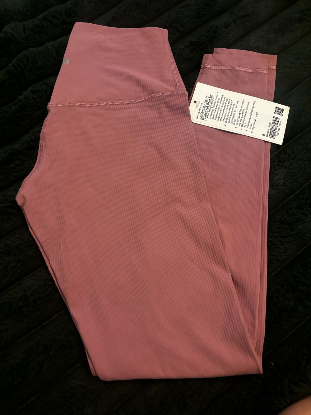 Womans Lululemon High-Waist Ribbed Leggings - Dusty Rose